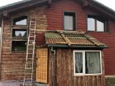 Fasado dažymas rankiniu būdukarkasiniai namai - nuotraukos Nr. 5