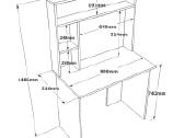Rašomasis stalas su lentyna Kalune Design Br2 Aa - nuotraukos Nr. 3