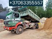 Vežam 1-28t Juodžemį Augalinį Smėlį Skaldą Atsijas