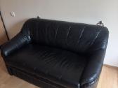 Juoda odinė Vokiška sofa - nuotraukos Nr. 3