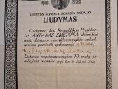 Tarpukario Lietuvos apdovanojimu liudymas - nuotraukos Nr. 6