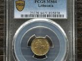 Lietuva 1 centas 1925 Pcgs Ms64