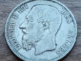 Sidabrinė moneta Belgija, 5 frankai, 1869 m. - nuotraukos Nr. 2