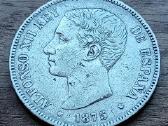 5 Ispanijos pesetos Alfonsas Xii 1875 m., De M - nuotraukos Nr. 2