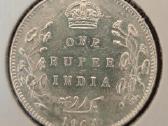 1904 britų Indija 1 rupija