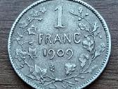 Sidabrinė 1 franko moneta, Belgija 1909 m.
