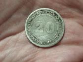 Sąsiaurio gyvenvietės 20 centų 1893 sidabras