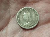 UK 3 pencai 1891 sidabras - nuotraukos Nr. 2