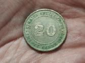Sąsiaurio gyvenvietės 20 centų 1926 sidabras