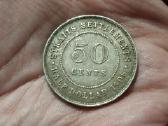 Sąsiaurio gyvenvietės 50 centų 1908 sidabras