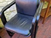 Vintažinė mid century konsolinė odinė darbo kėdė - nuotraukos Nr. 3