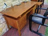Vintažinė mid century konsolinė odinė darbo kėdė - nuotraukos Nr. 22
