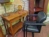 Vintažinė mid century konsolinė odinė darbo kėdė - nuotraukos Nr. 23