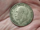 UK 1/2 crown 1920 sidabras - nuotraukos Nr. 2