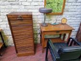 Vintažinė Art Deco ąžuolinė dokumentų spintelė - nuotraukos Nr. 12