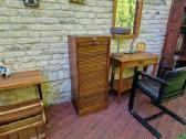 Vintažinė Art Deco ąžuolinė dokumentų spintelė - nuotraukos Nr. 25