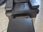 Odinė sofa ir fotelis - nuotraukos Nr. 3