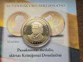 Kristijono Donelaičio paauksuotas medalis
