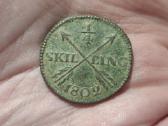 Švedija 1/4 skilling 1802