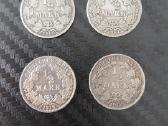 4 vnt. 1905-1918 m. Vokietijos imp. 1/2 markių