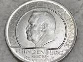 Sidabrinė 3 Reichsmark 1929 J moneta Veimaras
