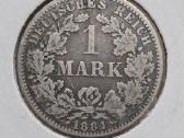Sidabrinė Vokietijos 1 Mark 1881 A (Patina)