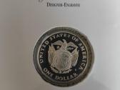 1 Doleris Unc . Sidabras. Originalioje Pakuotėje