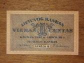 Lietuvos 1 cento banknotas