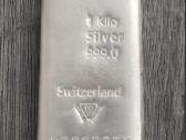 Parduodamas 1 kg sidabro luitas 999 Metalor naujas