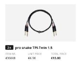 Pro snake Tpi-twin 1.5