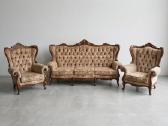 Viktorinio stiliaus sofa ir 2 foteliai
