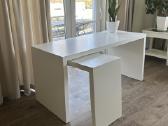 Baltas rašomasis stalas Malm, 151x65 cm