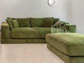 Pagal užsakymą gaminta aksominė sofa su pufu - nuotraukos Nr. 3