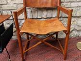 Vintažinė mid century ąžuolo/odos "safari" kėdė - nuotraukos Nr. 7