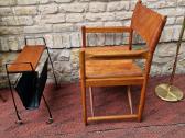 Vintažinė mid century ąžuolo/odos "safari" kėdė - nuotraukos Nr. 19