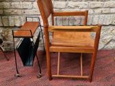 Vintažinė mid century ąžuolo/odos "safari" kėdė - nuotraukos Nr. 20