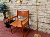 Vintažinė mid century ąžuolo/odos "safari" kėdė - nuotraukos Nr. 23