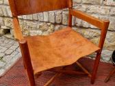 Vintažinė mid century ąžuolo/odos "safari" kėdė - nuotraukos Nr. 38
