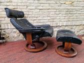 Vintažinis mid century Ekornes polisio fotelis - nuotraukos Nr. 26