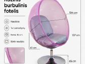 Rozinis burbulinis fotelis