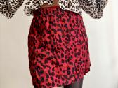 Zara raudonas mini sijonas, leopardinio rašto (leo