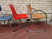 Vintažinės mid century Bauhaus st.kėdės,pufai - nuotraukos Nr. 14