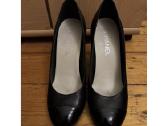 Chanel Black Leather Cс Wedge Pumps, 39 - nuotraukos Nr. 2
