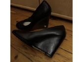 Chanel Black Leather Cс Wedge Pumps, 39 - nuotraukos Nr. 6