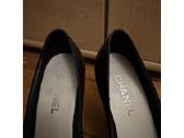 Chanel Black Leather Cс Wedge Pumps, 39 - nuotraukos Nr. 9