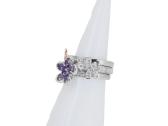Aukso (750) žiedų tripletas su deimantais (1,48ct) - nuotraukos Nr. 4