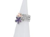 Aukso (750) žiedų tripletas su deimantais (1,48ct) - nuotraukos Nr. 6