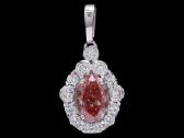 Aukso pakabukas su rožiniu LG briliantu (1,38ct)