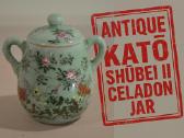 Japoniška dėžutė, stiklainis - celadono keramika.