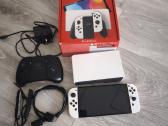 Nintendo Switch Oled Baltas pilnas komplektas+nyxi